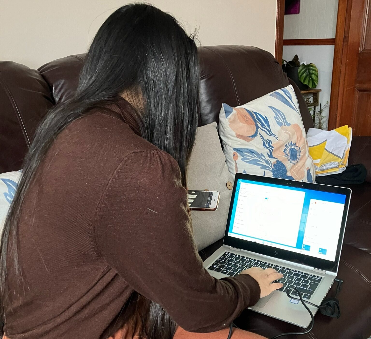 Learner using a laptop