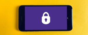 image of a phone screen with a lock symbol on it
